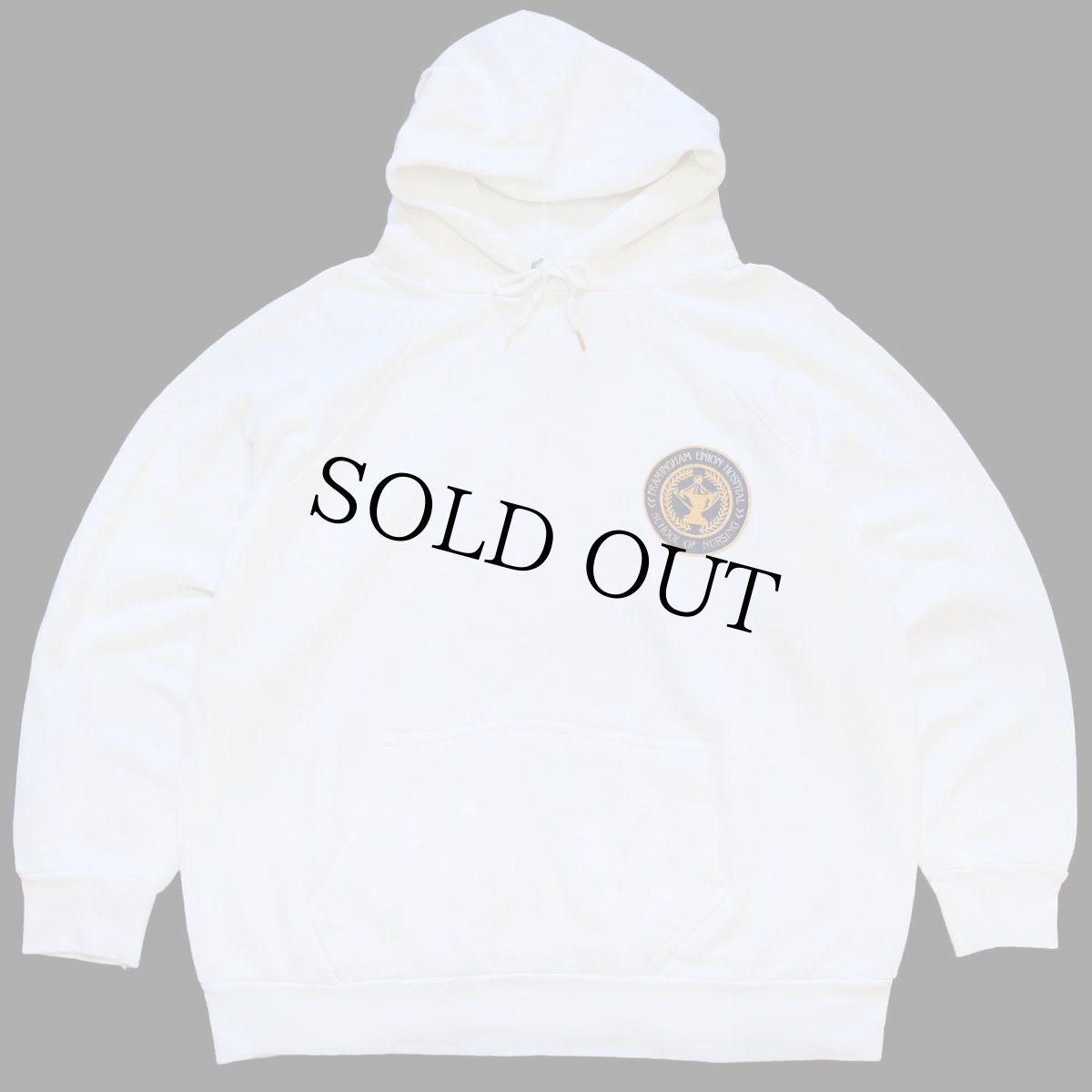 画像1: 80s USA製 UNION HOSPITAL スウェットパーカー 白 M★フーディー (1)