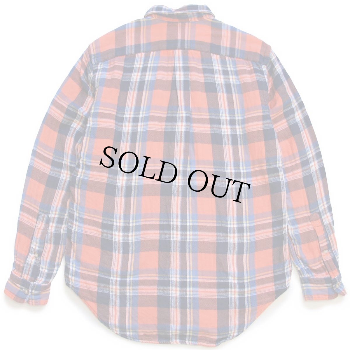 画像2: 00s ラルフローレン CLASSIC FIT チェック ボタンダウン コットン フランネルシャツ S (2)