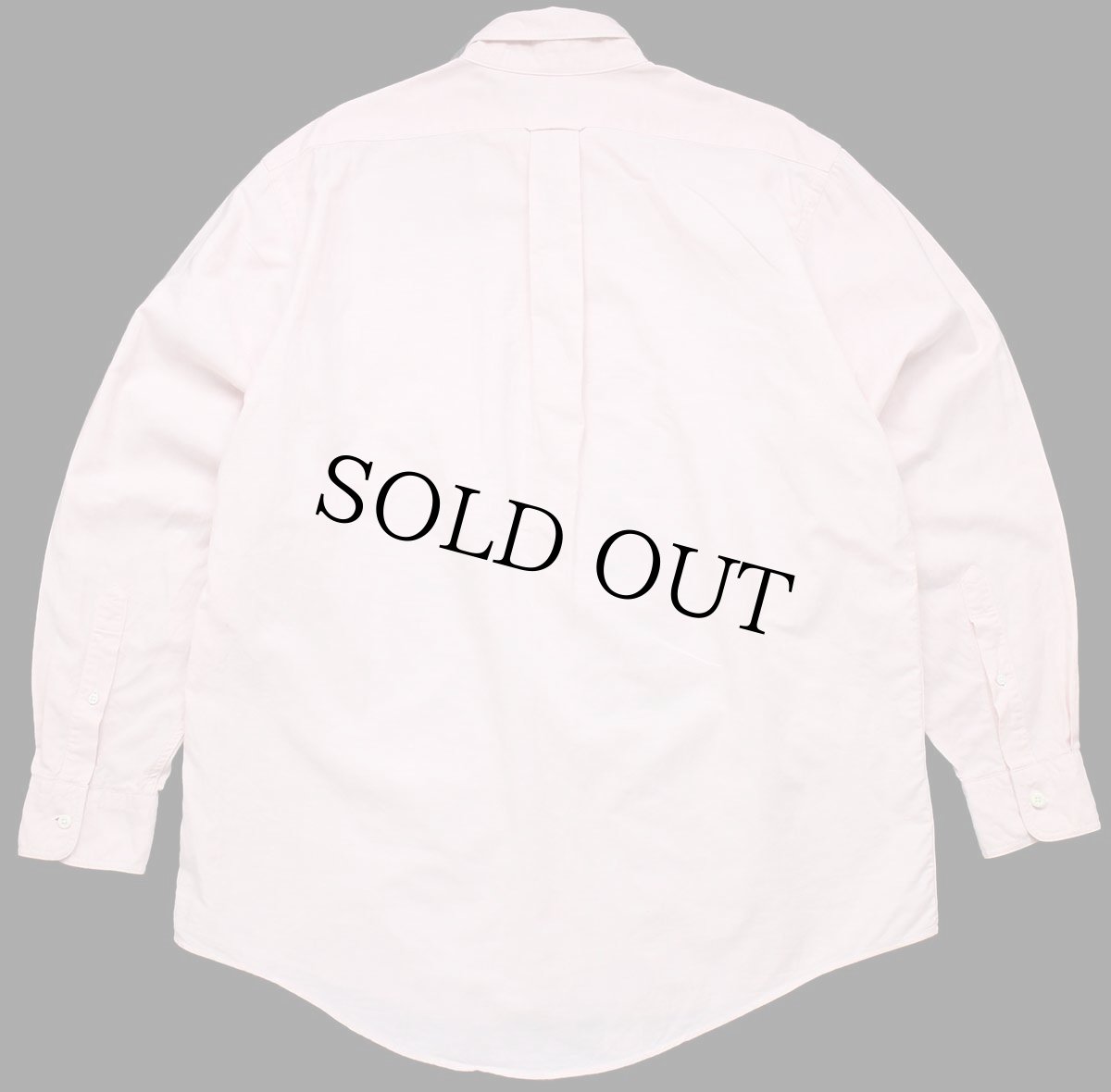 画像2: 90s USA製 LANDS'ENDランズエンド 無地 ボタンダウン オックスフォード コットンシャツ 薄ピンク 16.5 (2)