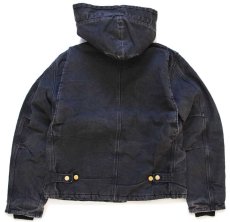 画像2: carharttカーハート フード付き キルティングライナー ダック地 トラディショナルジャケット 黒 フェード (2)
