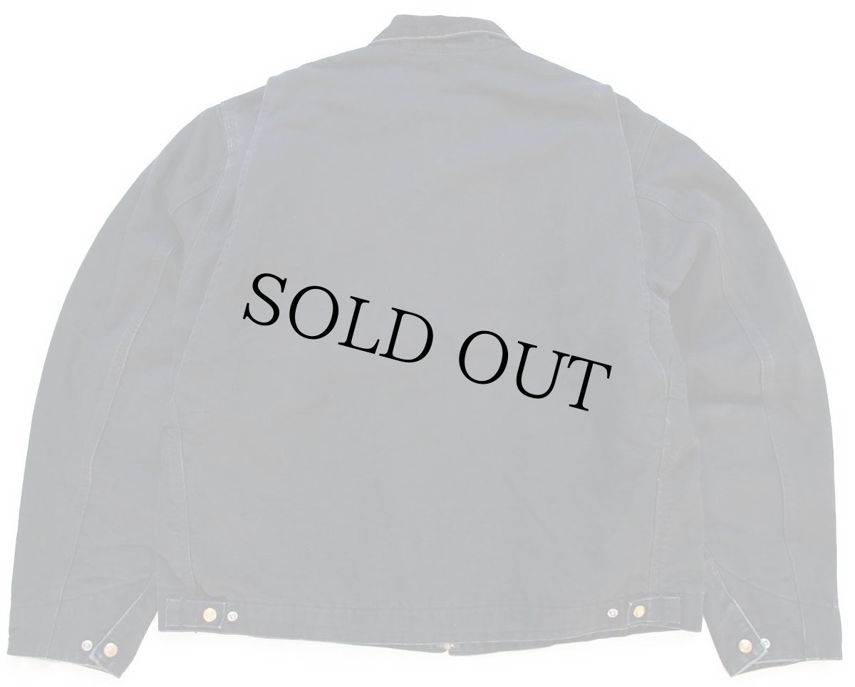 画像2: 90s USA製 carharttカーハート HALLIBURTON 刺繍 ブランケットライナー ダック地 デトロイトジャケット 黒 48T (2)