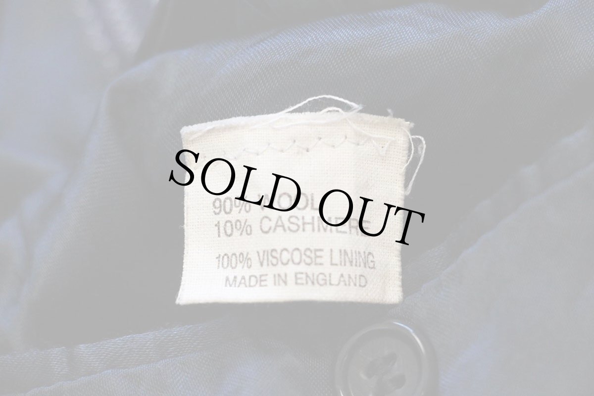 画像6: 80s 英国製 Burberrysバーバリー PRORSUM ウール×カシミヤ ステンカラーコート 濃紺 40R★バルマカーン (6)