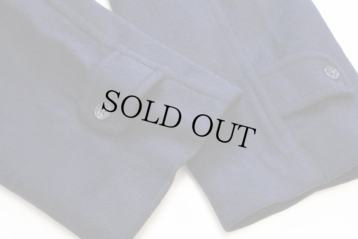 画像9: 80s 英国製 Burberrysバーバリー PRORSUM ウール×カシミヤ ステンカラーコート 濃紺 40R★バルマカーン (9)