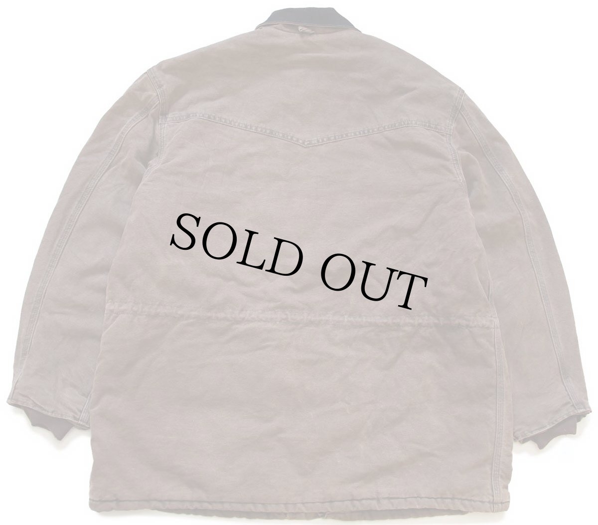 画像2: 80s USA製 carharttカーハート キルティングライナー サンドストーン ダック地 ランチコート 焦げ茶 L (2)