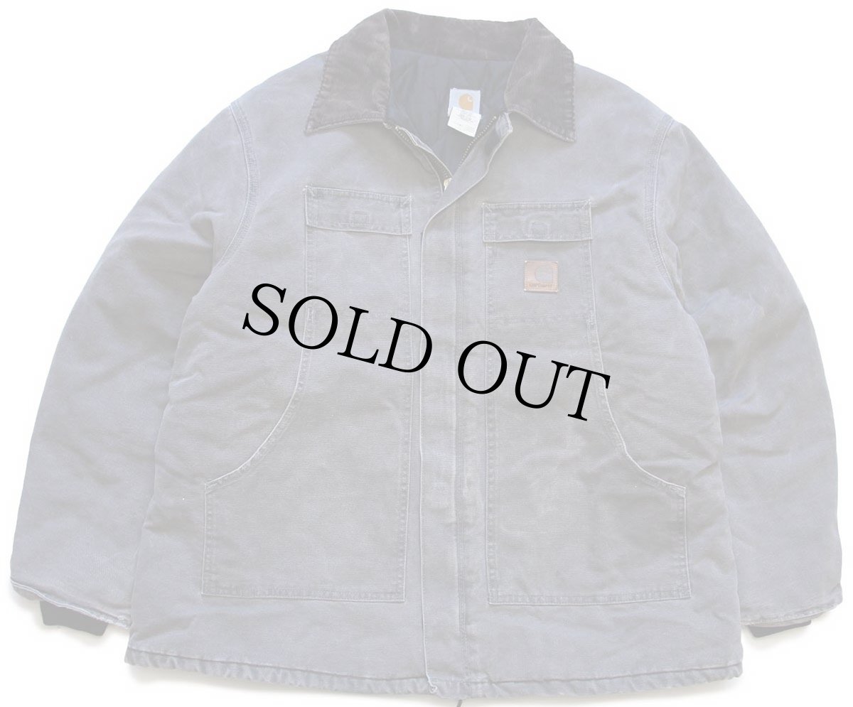 画像1: 00s USA製 carharttカーハート キルティングライナー ダック地 トラディショナルコート セメント XXL★特大 (1)