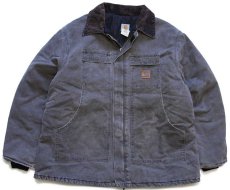 画像1: 00s USA製 carharttカーハート キルティングライナー ダック地 トラディショナルコート セメント XXL★特大 (1)