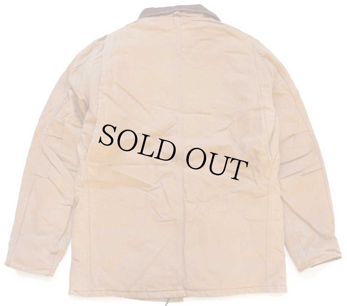 画像2: 90s USA製 carharttカーハート キルティングライナー ダック地 トラディショナルコート 茶 44T (2)