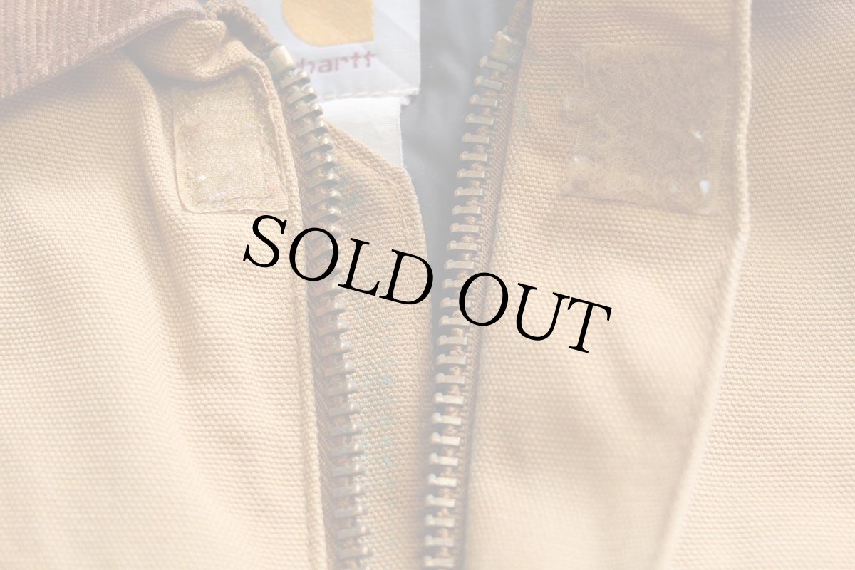 画像7: 90s carharttカーハート キルティングライナー ダック地 トラディショナルコート 茶 (7)