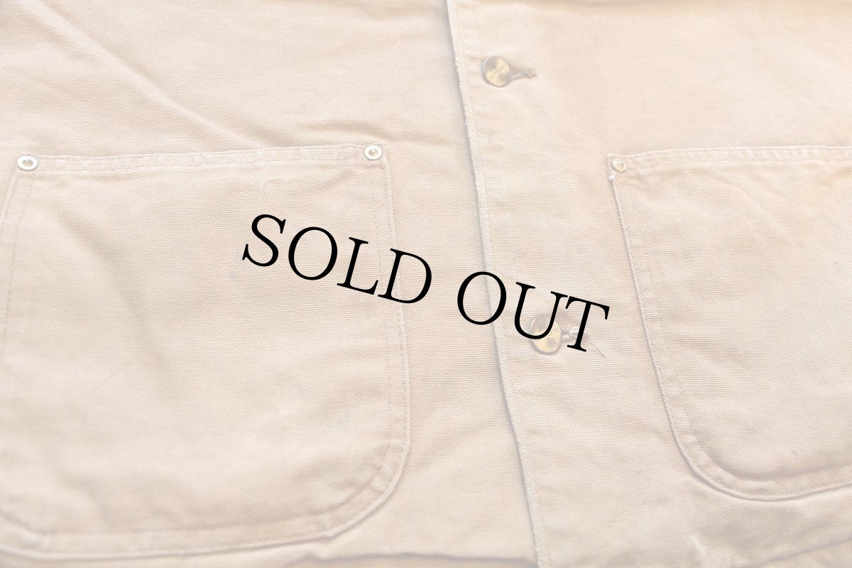 画像6: 80s carharttカーハート ブランケットライナー ダック地 チョアコート カバーオール 茶 (6)