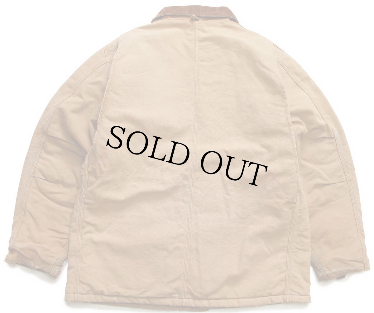 画像2: 90s carharttカーハート キルティングライナー ダック地 トラディショナルコート 茶 (2)