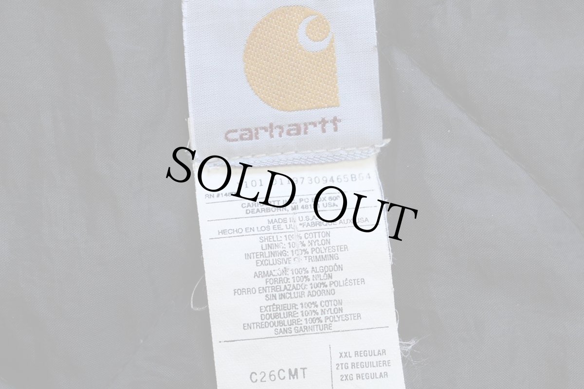 画像4: 00s USA製 carharttカーハート キルティングライナー ダック地 トラディショナルコート セメント XXL★特大 (4)