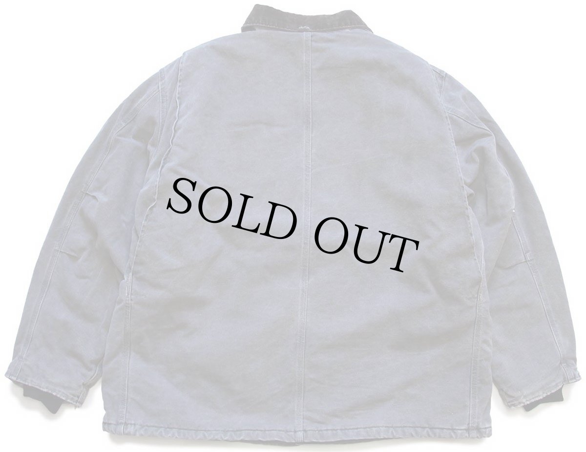 画像2: 00s USA製 carharttカーハート キルティングライナー ダック地 トラディショナルコート セメント XXL★特大 (2)