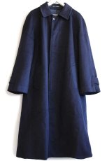 画像2: 80s 英国製 Burberrysバーバリー PRORSUM ウール×カシミヤ ステンカラーコート 濃紺 40R★バルマカーン (2)