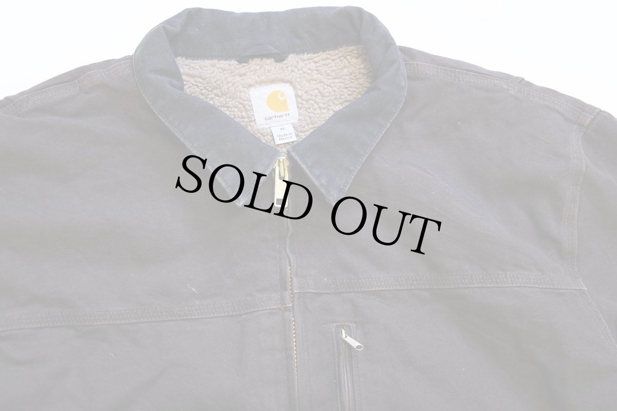 画像3: メキシコ製 carharttカーハート シェルパラインド サンドストーン ダック地 リッジコート 焦げ茶★特大 ジャケット (3)