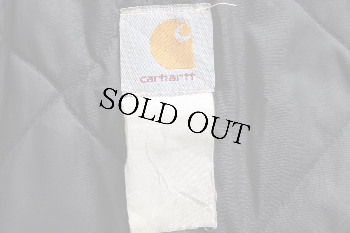 画像4: 90s carharttカーハート キルティングライナー ダック地 トラディショナルコート 茶 (4)