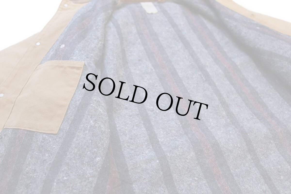 画像5: 80s carharttカーハート ブランケットライナー ダック地 チョアコート カバーオール 茶 (5)