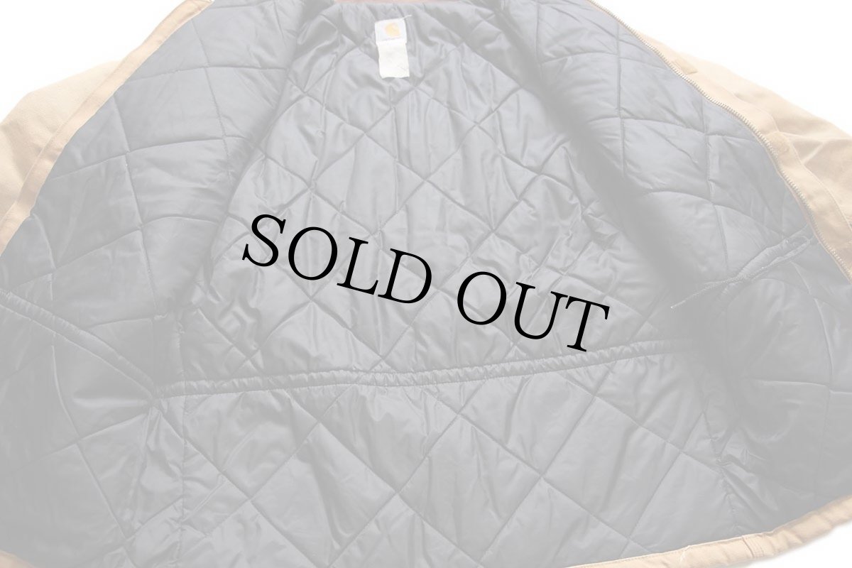 画像5: 90s carharttカーハート キルティングライナー ダック地 トラディショナルコート 茶 (5)