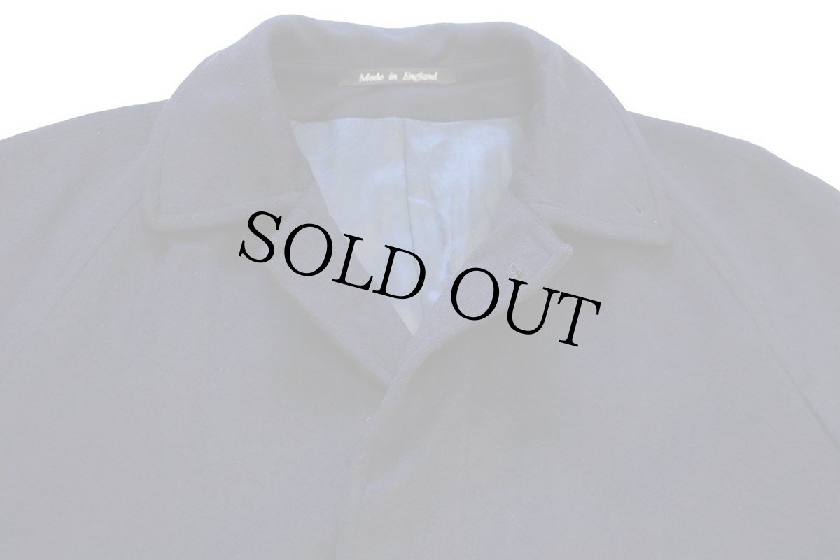 画像4: 80s 英国製 Burberrys PRORSUM バーバリー ウール×カシミヤ ステンカラーコート 濃紺 40R★バルマカーン (4)