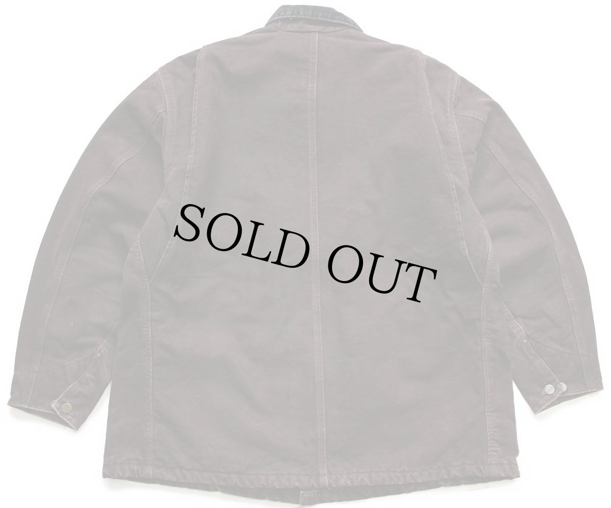 画像2: 00s メキシコ製 carharttカーハート ブランケットライナー ダック地 チョアコート カバーオール 焦げ茶 XL (2)