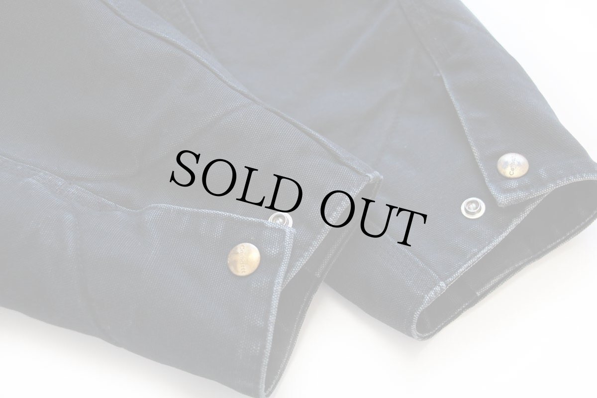 画像8: 90s USA製 carharttカーハート HALLIBURTON 刺繍 ブランケットライナー ダック地 デトロイトジャケット 黒 48T (8)