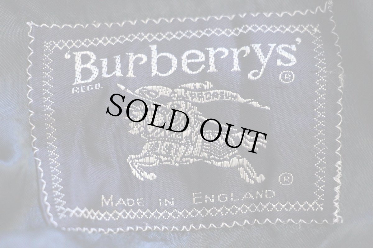 画像5: 80s 英国製 Burberrysバーバリー PRORSUM ウール×カシミヤ ステンカラーコート 濃紺 40R★バルマカーン (5)