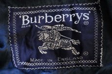 画像5: 80s 英国製 Burberrysバーバリー PRORSUM ウール×カシミヤ ステンカラーコート 濃紺 40R★バルマカーン (5)