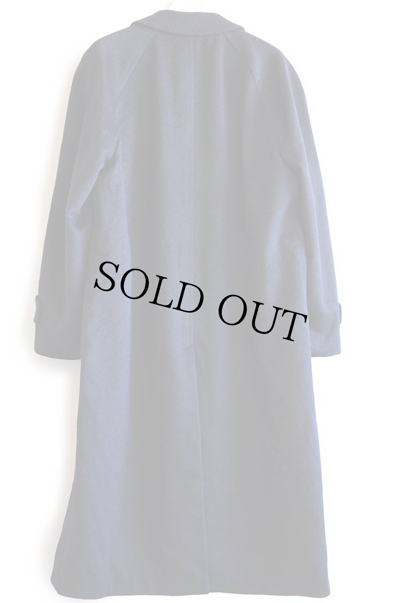 画像3: 80s 英国製 Burberrysバーバリー PRORSUM ウール×カシミヤ ステンカラーコート 濃紺 40R★バルマカーン (3)