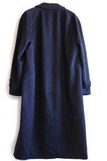 画像3: 80s 英国製 Burberrysバーバリー PRORSUM ウール×カシミヤ ステンカラーコート 濃紺 40R★バルマカーン (3)