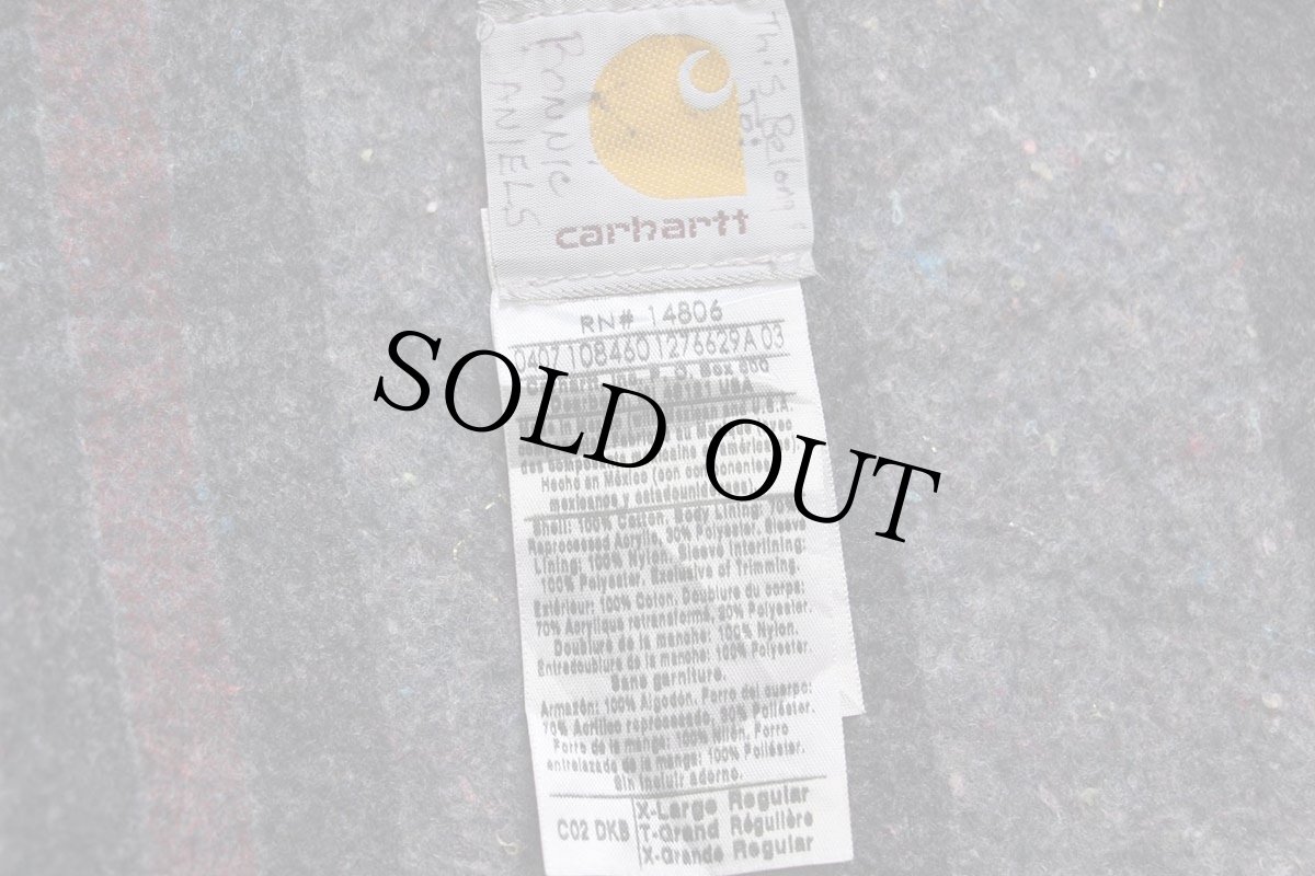 画像4: 00s メキシコ製 carharttカーハート ブランケットライナー ダック地 チョアコート カバーオール 焦げ茶 XL (4)