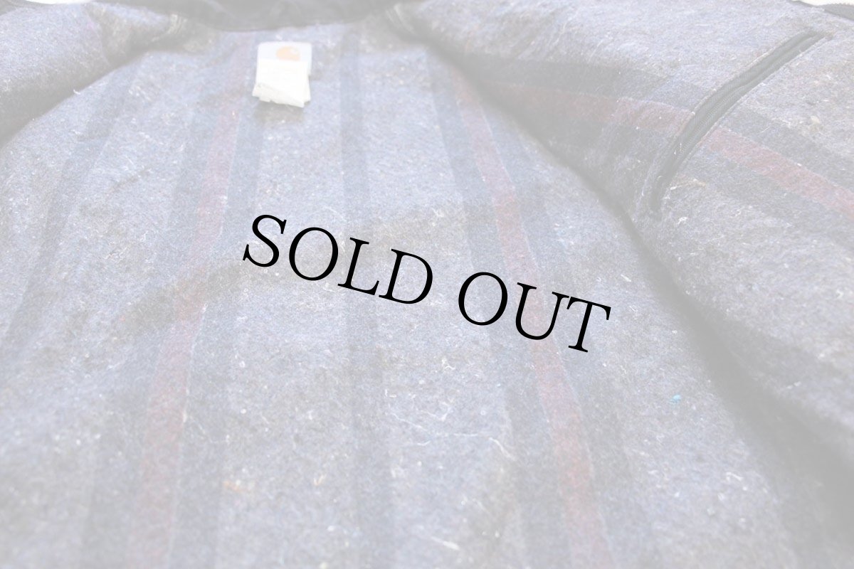 画像5: 90s USA製 carharttカーハート HALLIBURTON 刺繍 ブランケットライナー ダック地 デトロイトジャケット 黒 48T (5)