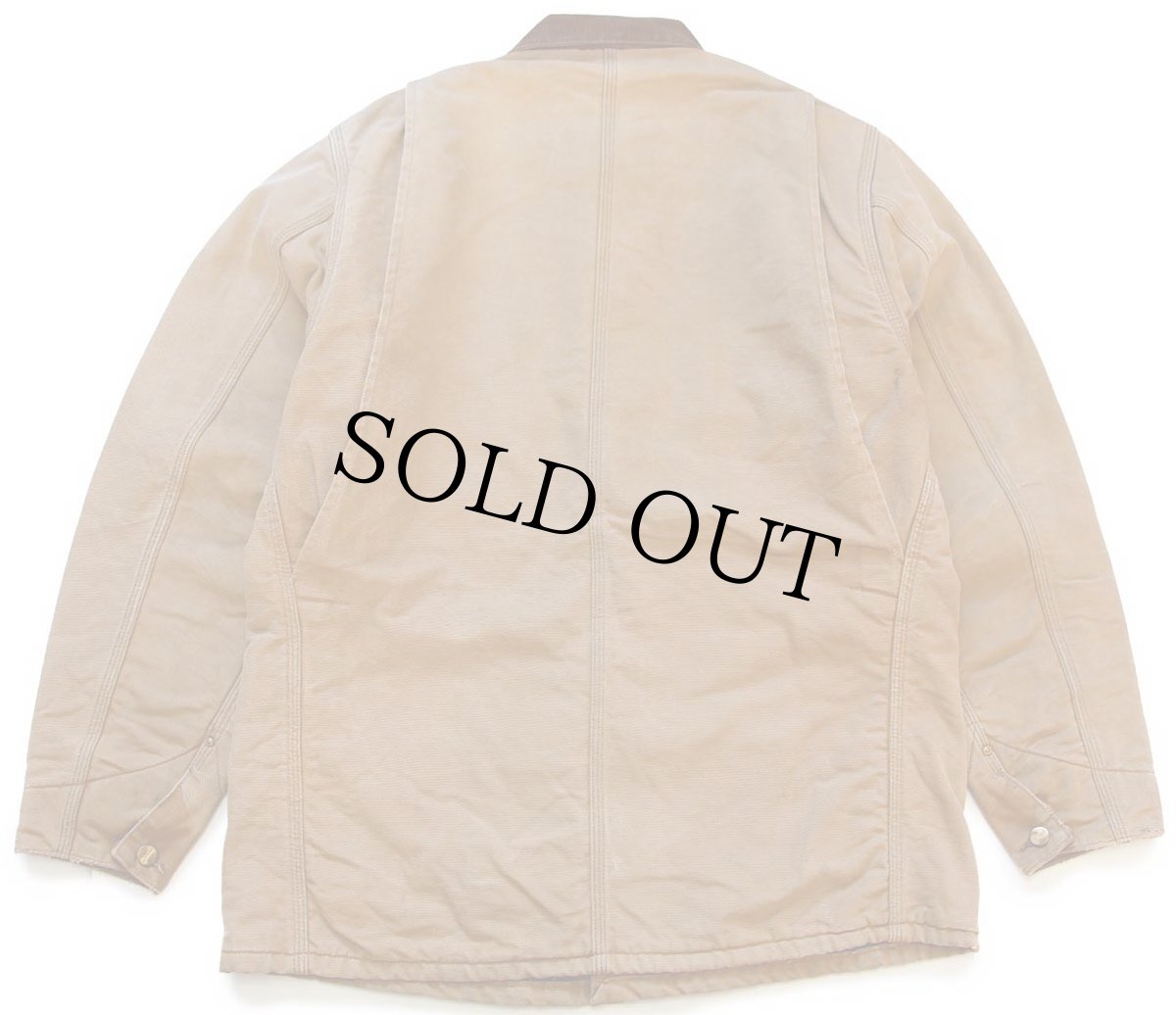 画像2: 80s carharttカーハート ブランケットライナー ダック地 チョアコート カバーオール 茶 (2)