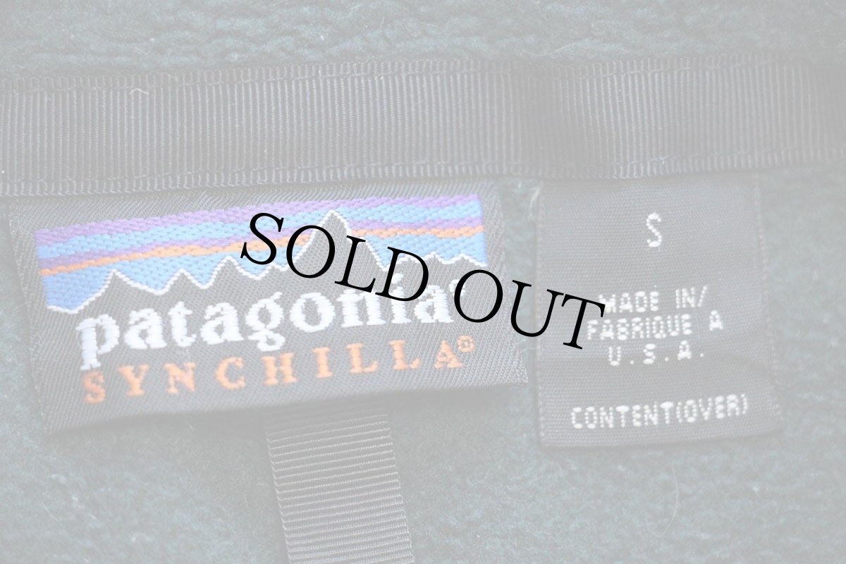 画像4: 90s USA製 patagoniaパタゴニア シンチラ フリースジャケット 深緑 S (4)