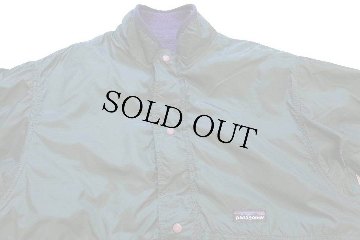 画像8: 90s USA製 patagoniaパタゴニア グリセード リバーシブル ナイロン×フリースジャケット 紫×深緑 S★雪なしタグ (8)