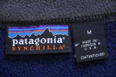 画像4: 90s USA製 patagoniaパタゴニア ロゴ刺繍 シンチラ フリースベスト 紺 M (4)