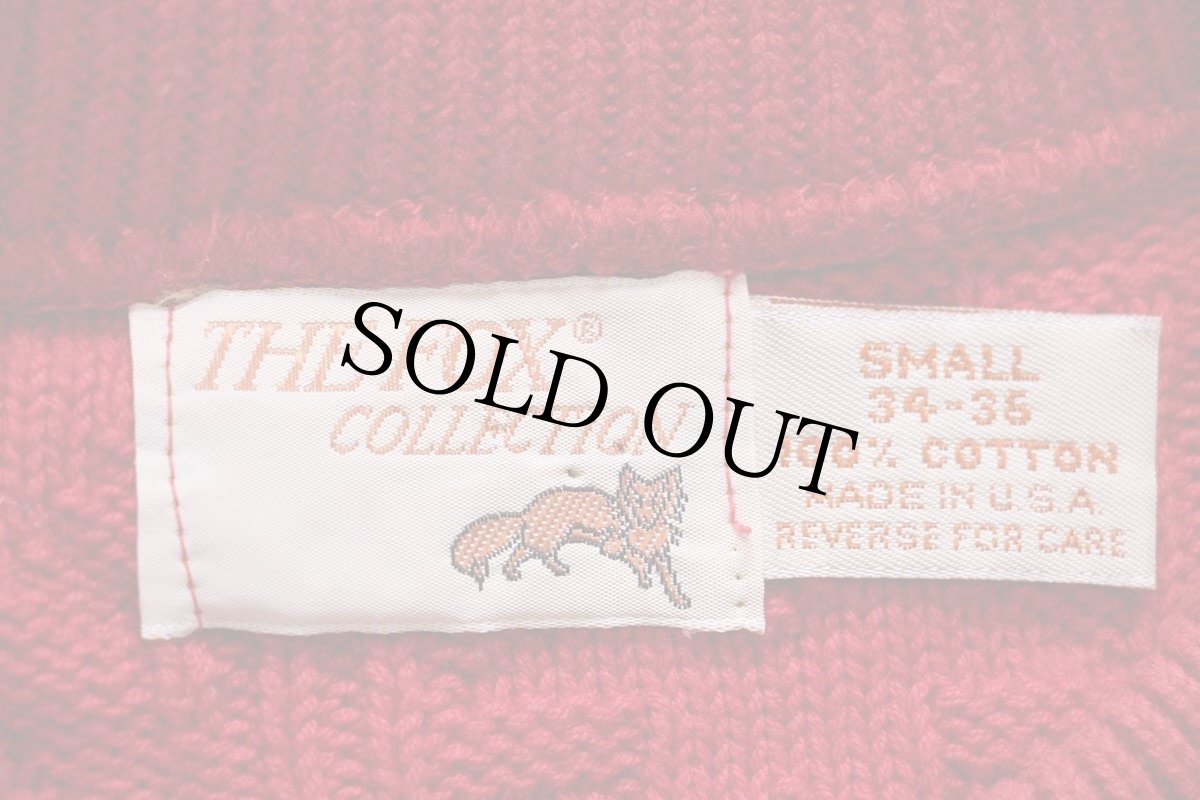 画像4: 80s USA製 JCPenney THE FOX フォークロア柄 コットンニット セーター 赤 S (4)