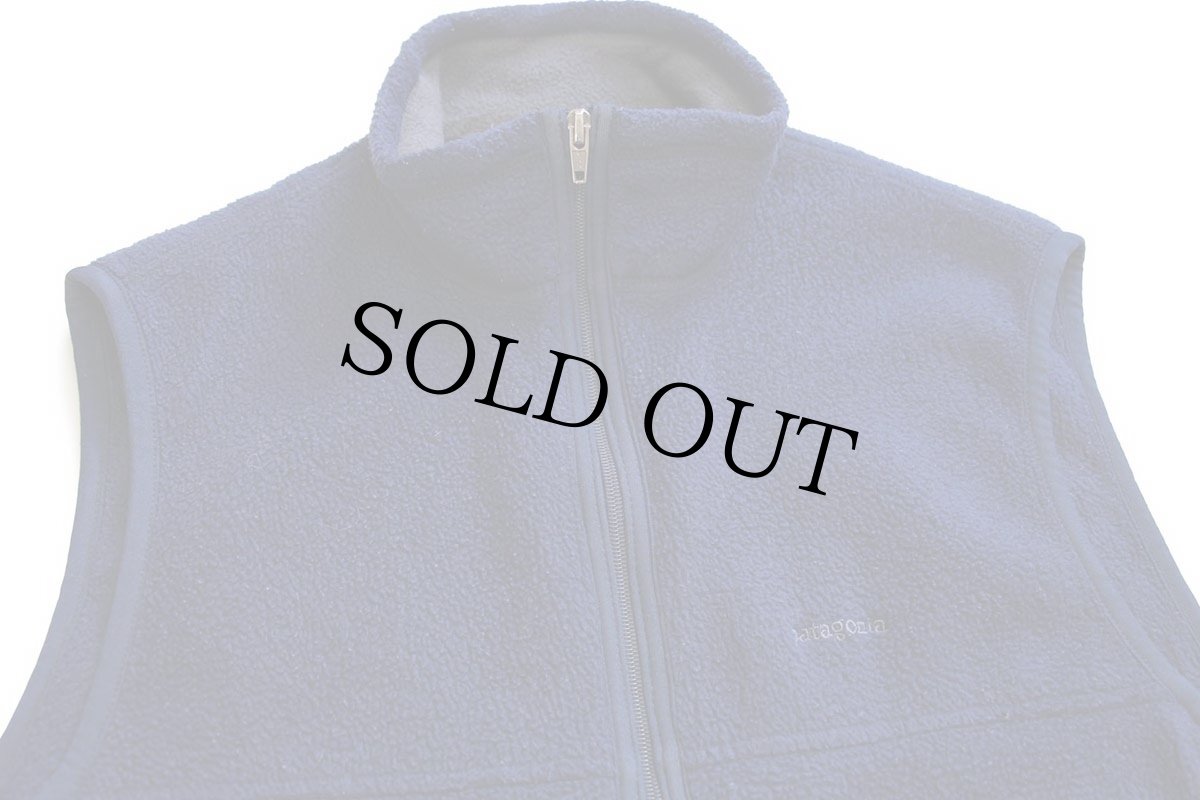 画像3: 90s USA製 patagoniaパタゴニア ロゴ刺繍 シンチラ フリースベスト 紺 M (3)