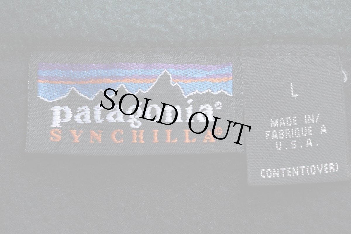画像4: 90s USA製 patagoniaパタゴニア ロゴ刺繍 シンチラ フリースベスト 黒 L (4)