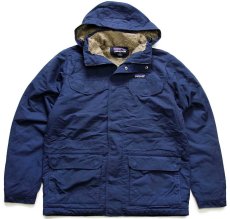 画像1: patagoniaパタゴニア Isthmus Parka パイル フリースライナー ナイロン イスマスパーカー 紺 M★ジャケット (1)