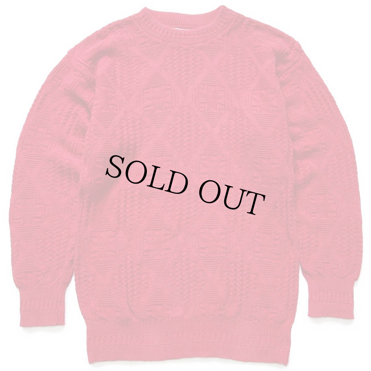 画像1: 80s USA製 JCPenney THE FOX フォークロア柄 コットンニット セーター 赤 S (1)