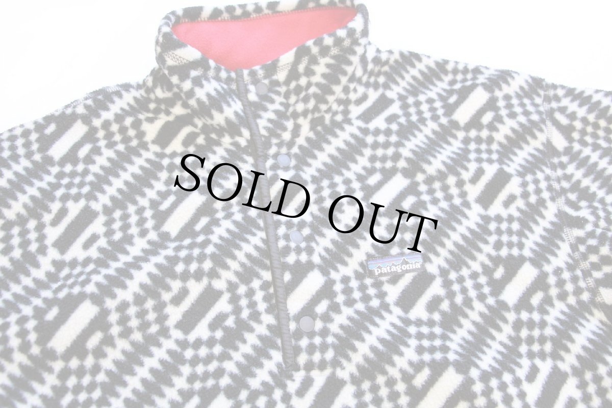 画像3: 90s USA製 patagoniaパタゴニア 総柄 フリース スナップT KIDS'14 (3)
