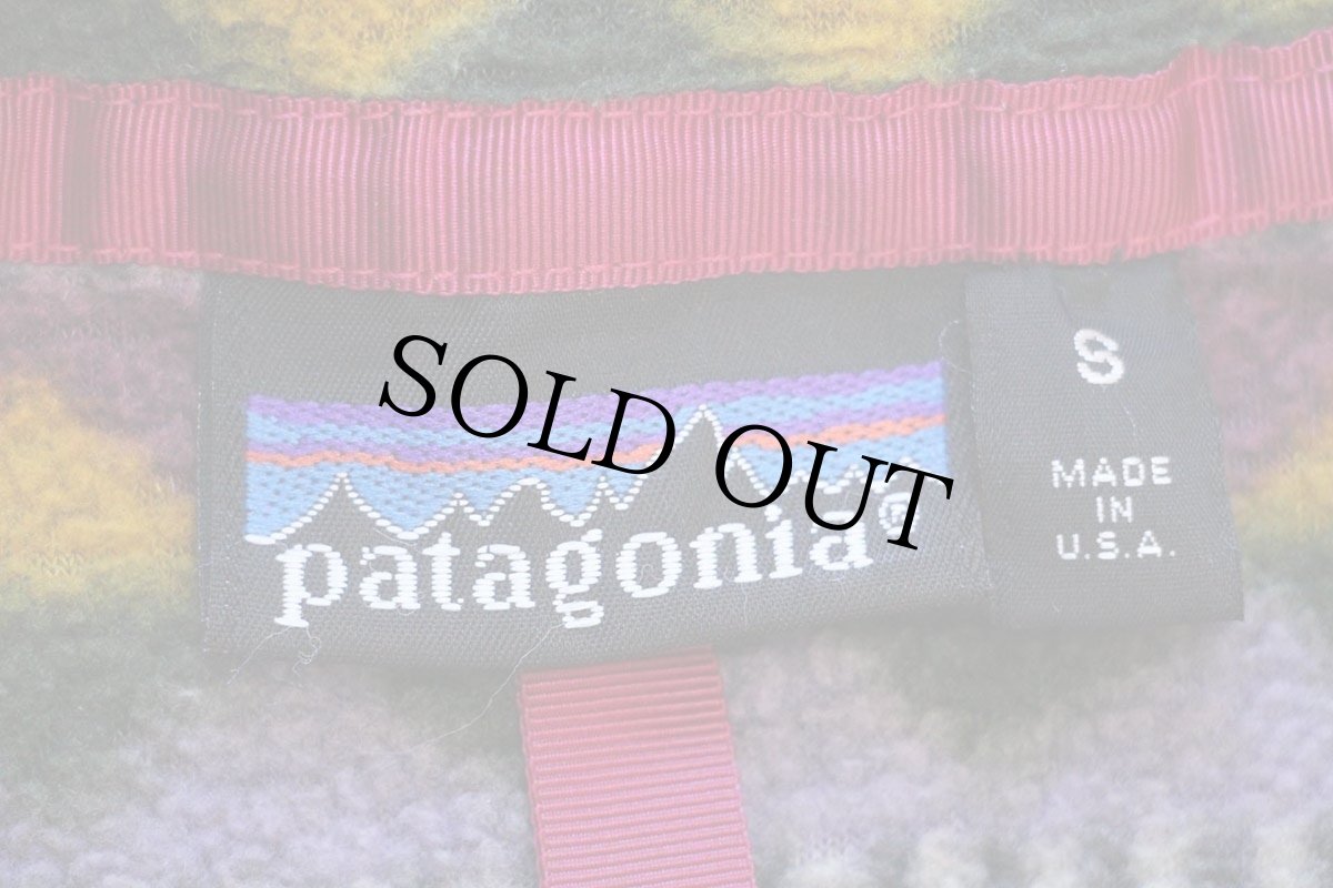 画像4: 90s USA製 patagoniaパタゴニア ダイヤモンド 総柄 フリース スナップT S (4)