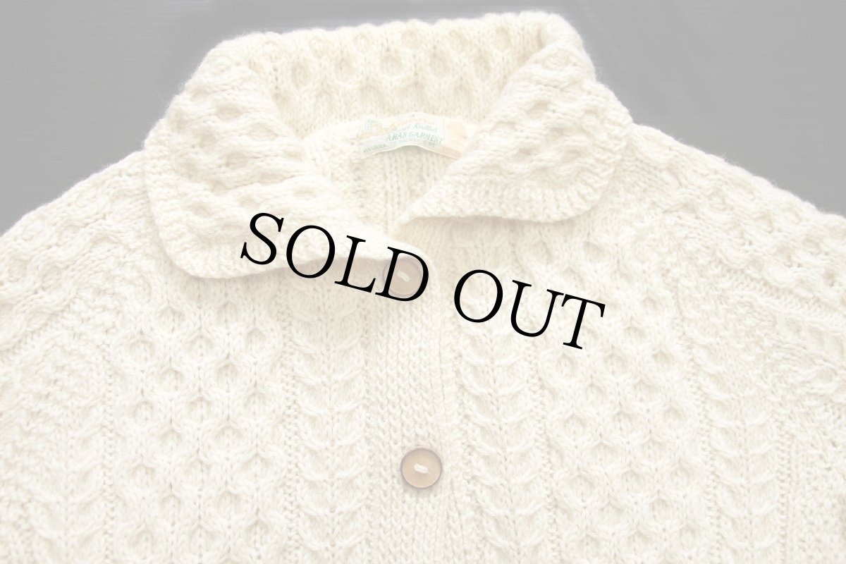 画像3: Kinvara ケーブル編み ウール ハンドニット カーディガン ナチュラル★フィッシャーマン (3)