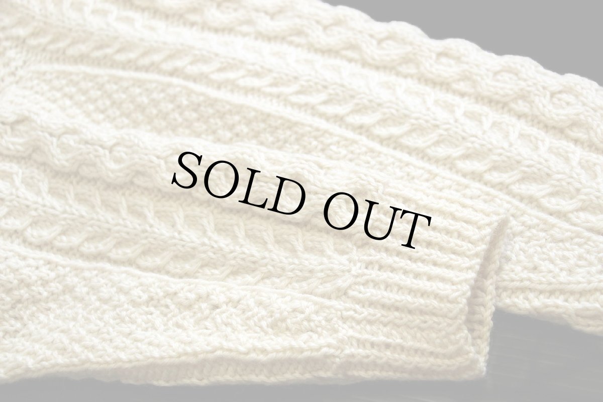 画像6: Kinvara ケーブル編み ウール ハンドニット カーディガン ナチュラル★フィッシャーマン (6)