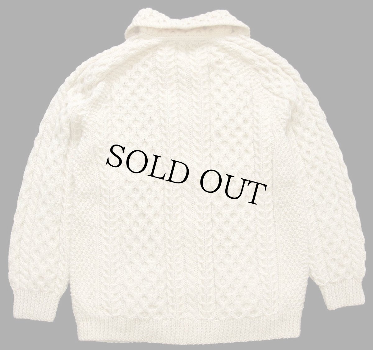 画像2: Kinvara ケーブル編み ウール ハンドニット カーディガン ナチュラル★フィッシャーマン (2)