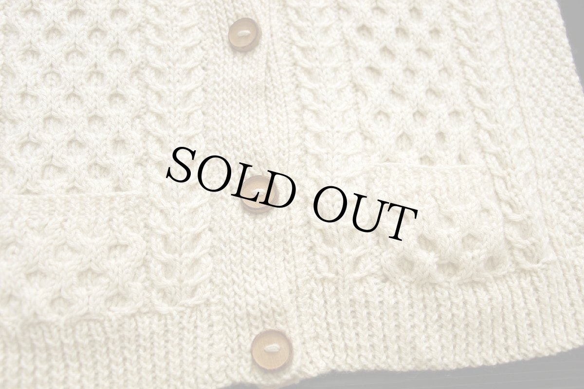 画像5: Kinvara ケーブル編み ウール ハンドニット カーディガン ナチュラル★フィッシャーマン (5)