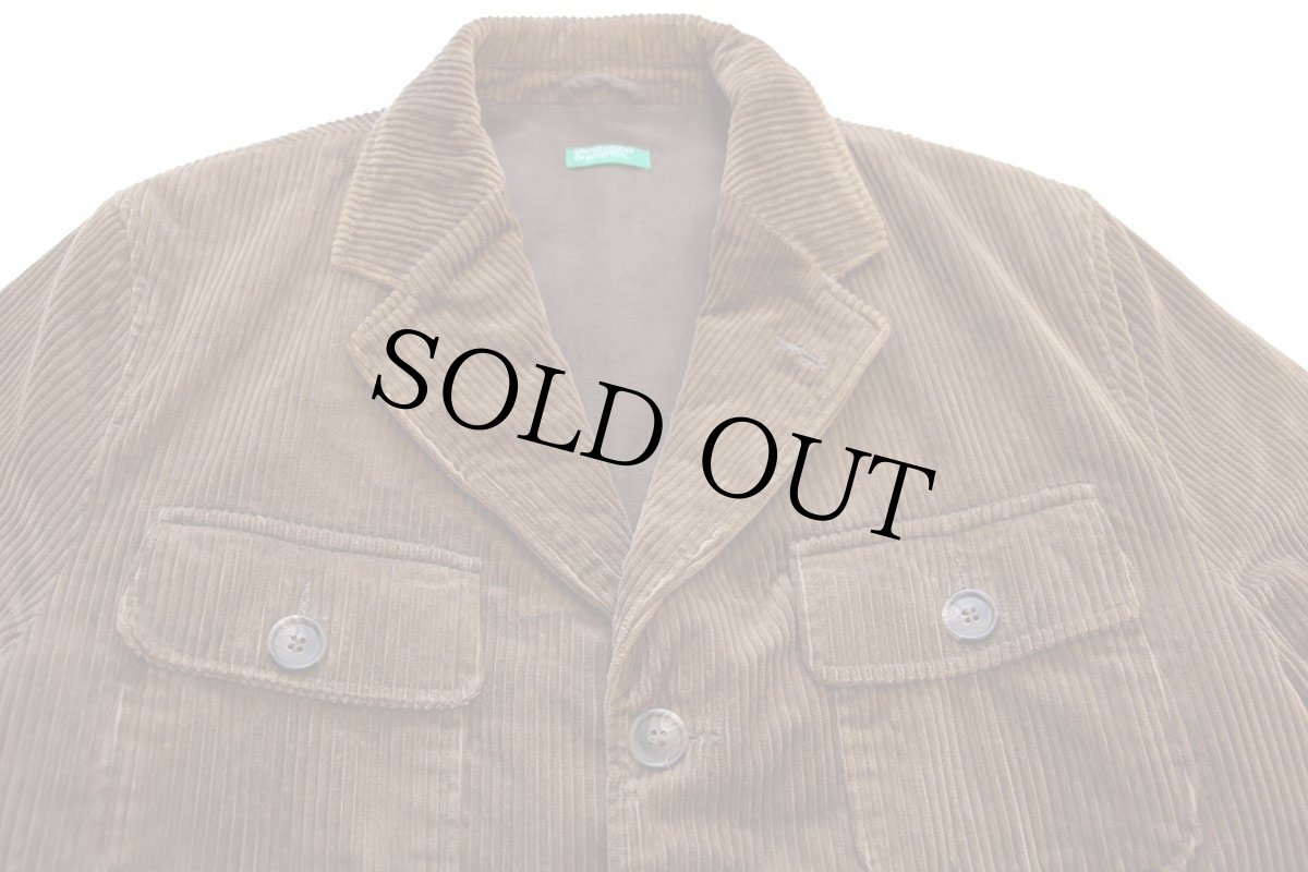 画像3: BENETTONベネトン コットン 太畝 コーデュロイジャケット 茶 46 (3)