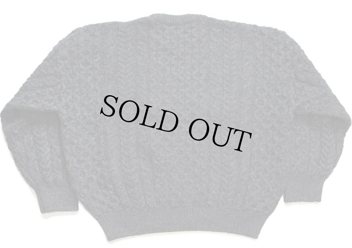 画像2: アイルランド製 COUNTRY knitwear ケーブル編み ウールニット セーター チャコールグレー 42★フィッシャーマン (2)