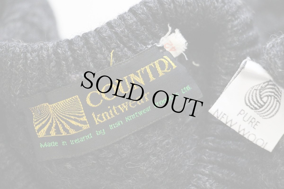 画像4: アイルランド製 COUNTRY knitwear ケーブル編み ウールニット セーター チャコールグレー 42★フィッシャーマン (4)