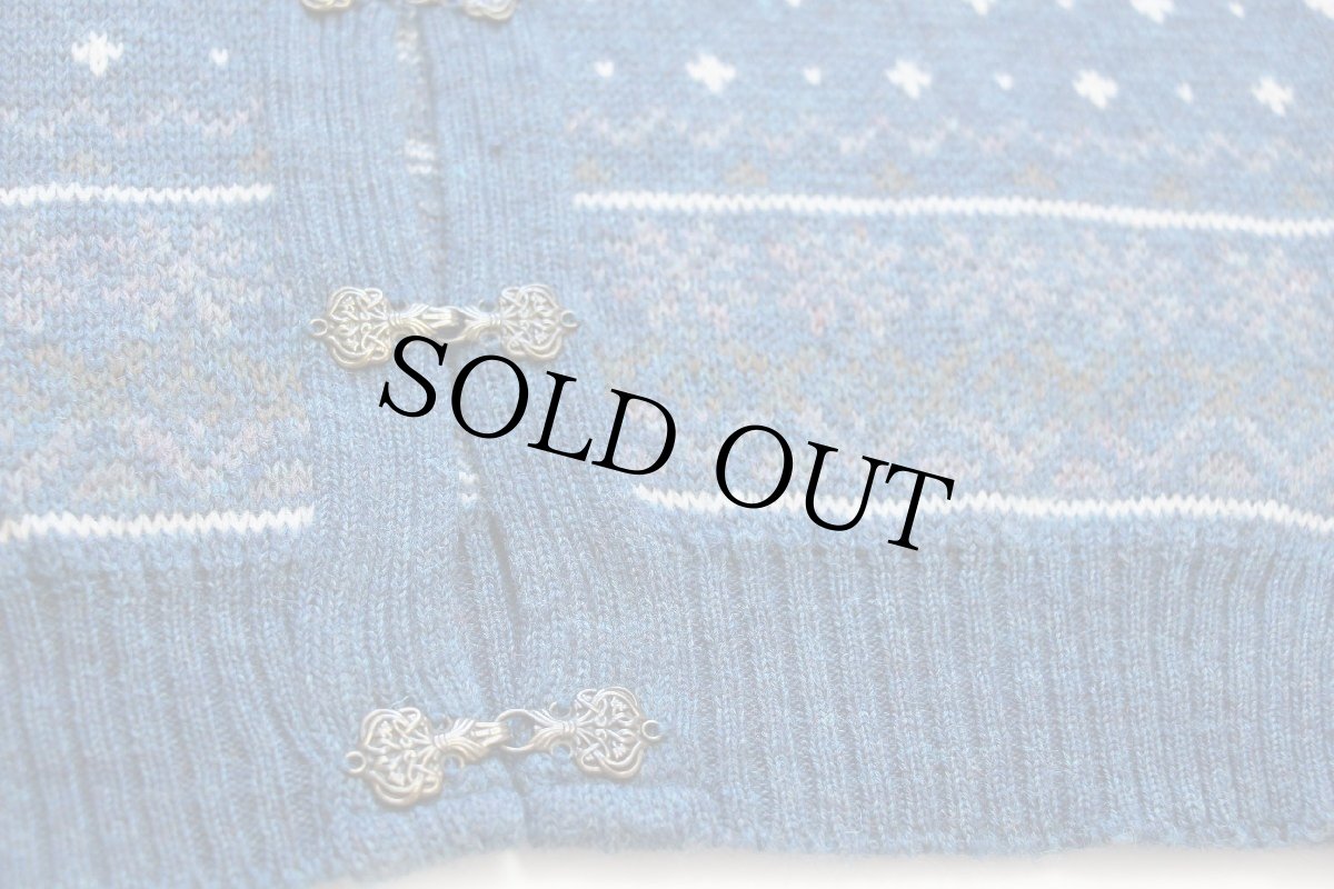 画像5: 英国製 JAMES PRINGLE WEAVERS 雪柄 ノルディック柄 ウールニット カーディガン M (5)