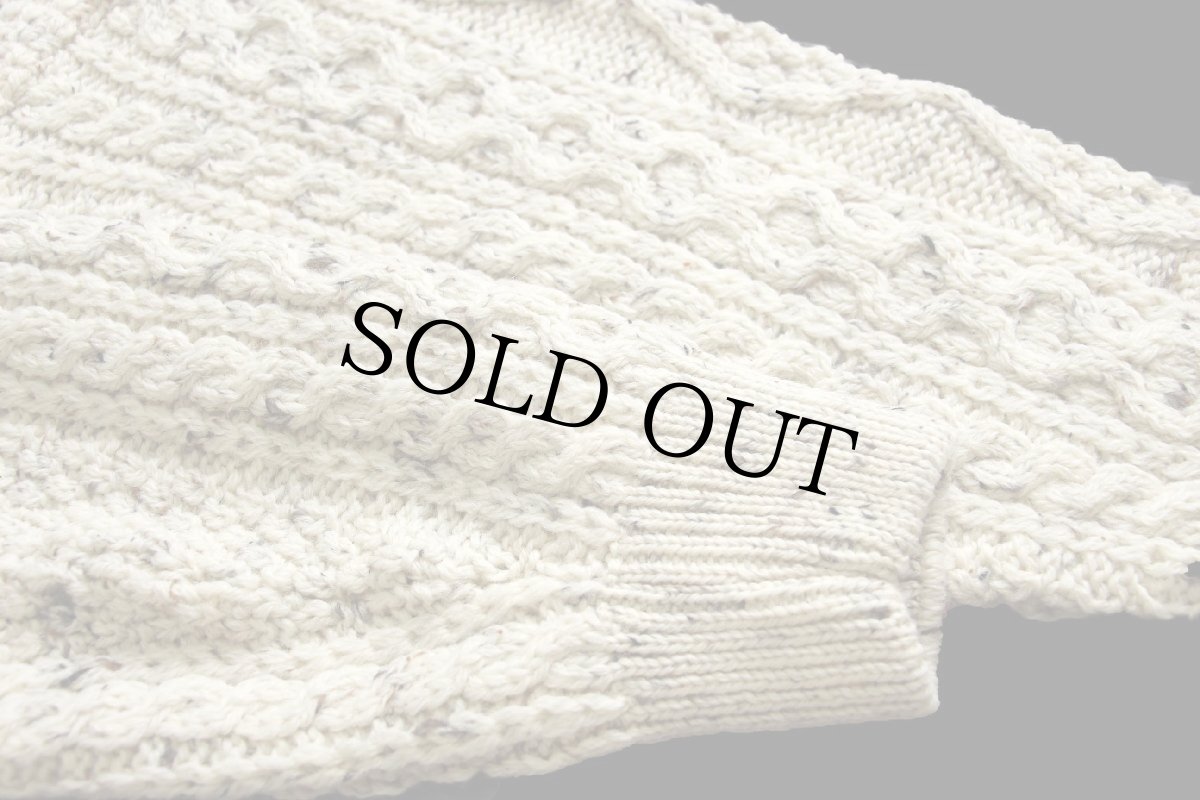 画像6: 英国製 Oak Tree タートルネック ケーブル編み ネップ入り ウールニット セーター ナチュラル★フィッシャーマン (6)